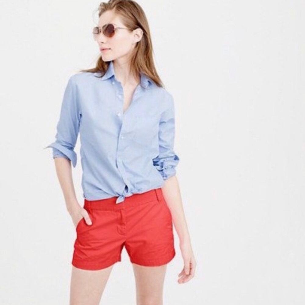 J. Crew Red Chino Broken-In Shorts Sz 6
